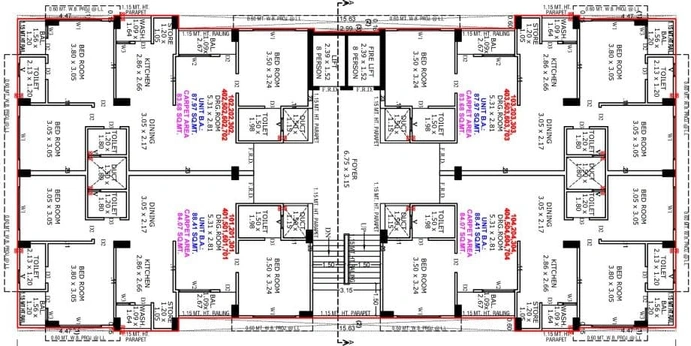 Floor Plan of Shree Bhagvat Aditi Pearl in Gota, Ahmedabad - Image 88590