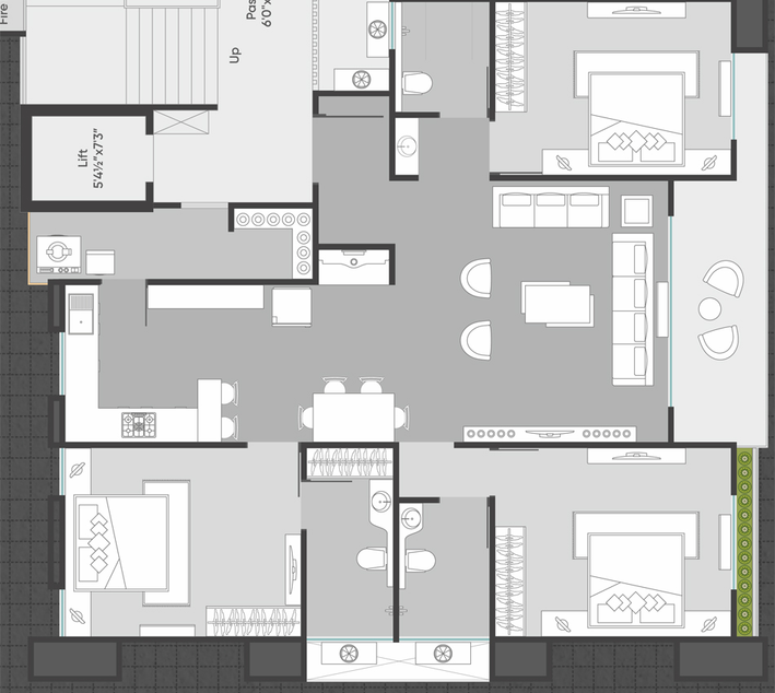 3 BHK Flat in Vakratund 45 in Kalali, Vadodara - Image 651725