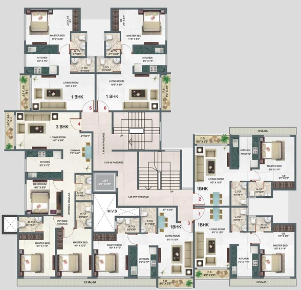 Floor Plan of Thakur Galaxy in Boisar East, Palghar - Image 92165