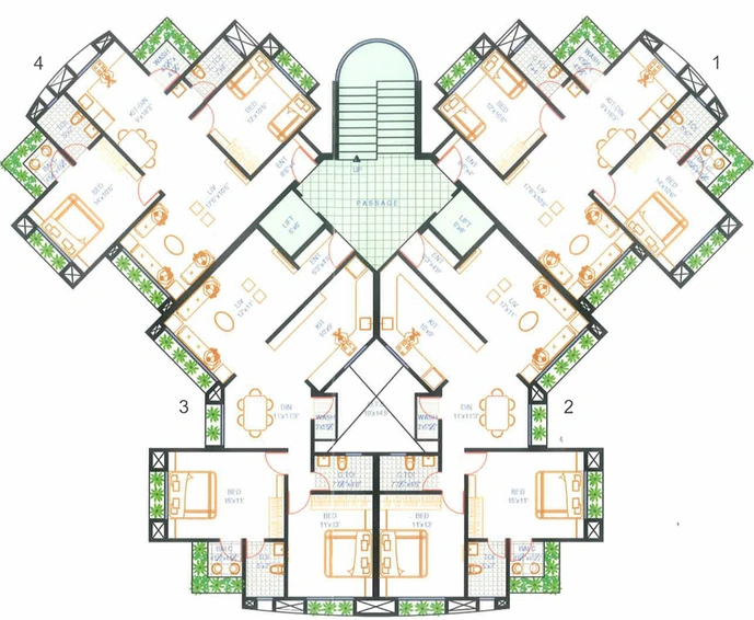 Floor Plan of Krishna Avenue in Dabholi, Surat - Image 87702