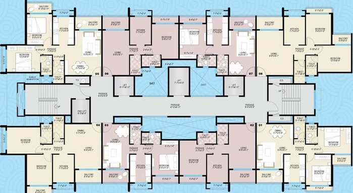 Floor Plan of Tharwani Ariana in Ambernath West, Thane - Image 83504