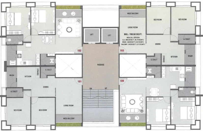 Floor Plan of Varni Shree Valley in Dabholi, Surat - Image 87737