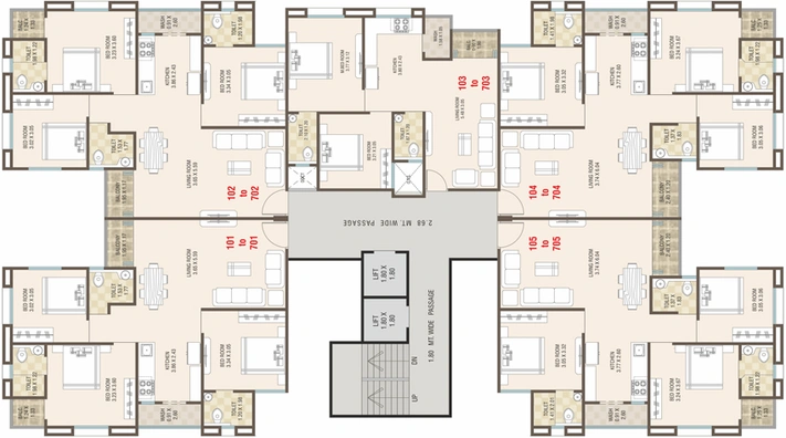 Floor Plan of Labh Adinath Bliss in Manjalpur, Vadodara - Image 87836