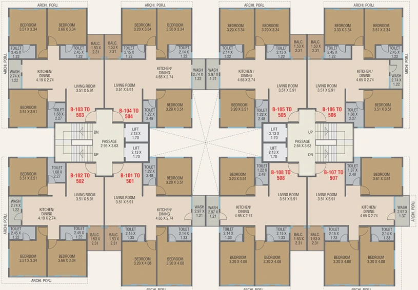 Floor Plan of Akshar Heritage in Harni, Vadodara - Image 87968