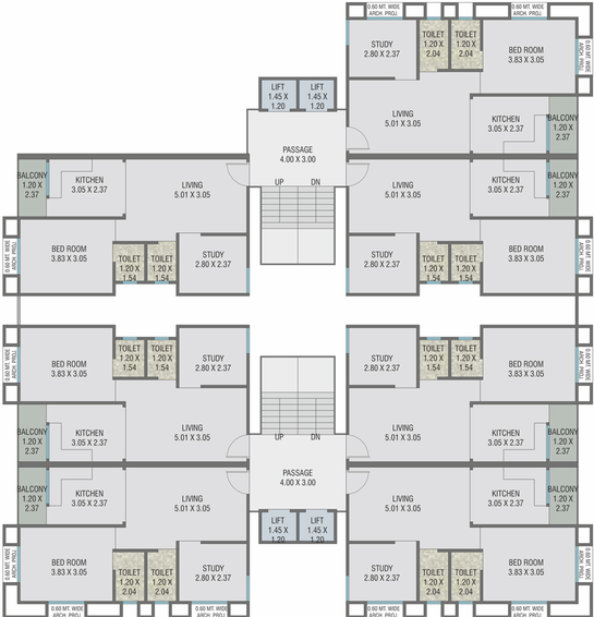 Floor Plan of Amardeep Heritage in Ajwa Road, Vadodara - Image 102857