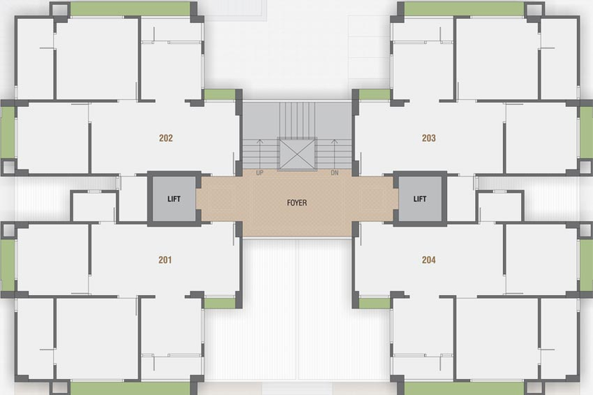 Floor Plan of Happy Greens in Bopal, Ahmedabad - Image 88113