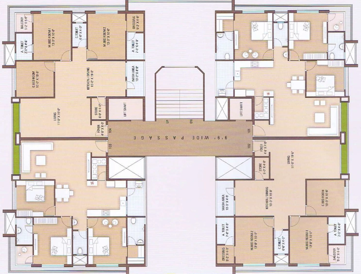 Floor Plan of Monarch Residency in Palanpur, Surat - Image 88466
