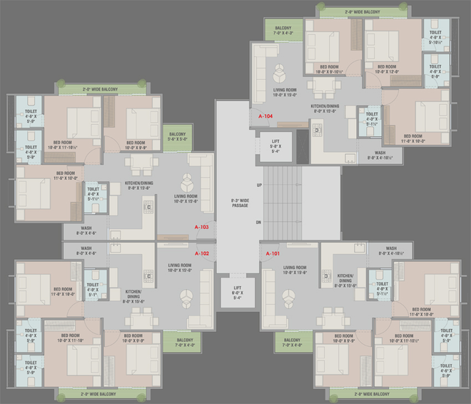 Floor Plan of Pancham Aristo in Sama Savli Road, Vadodara - Image 128457