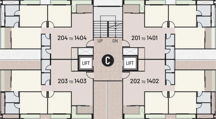 Floor Plan of New Darshan Mansi Empire in South Bopal, Ahmedabad - Image 89077