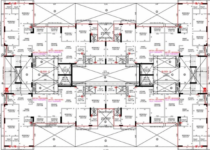 Floor Plan of Finiza Marvella in Shela, Ahmedabad - Image 89137