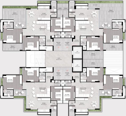 Floor Plan of The Brick Vishakha Empyrean in Chharodi, Ahmedabad - Image 88514