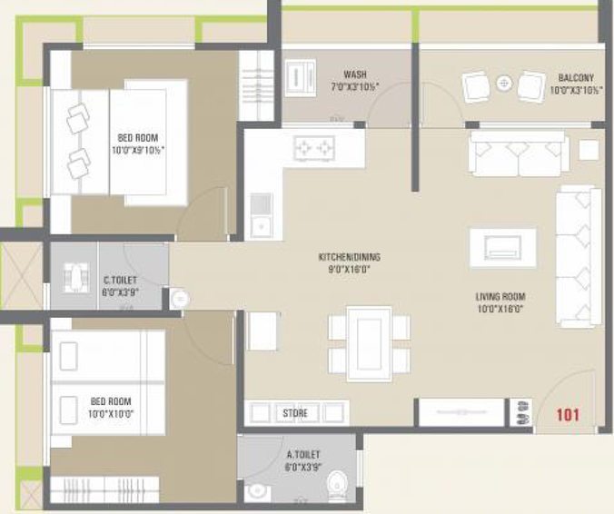 2 BHK Flat in Vishwas Orange Sky in Kamrej, Surat - Image 654993
