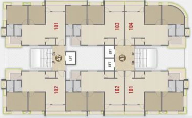 Floor Plan of Vishwas Orange Sky in Kamrej, Surat - Image 88976