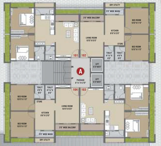 Floor Plan of Shyam Antillia in Mota Varachha, Surat - Image 88983