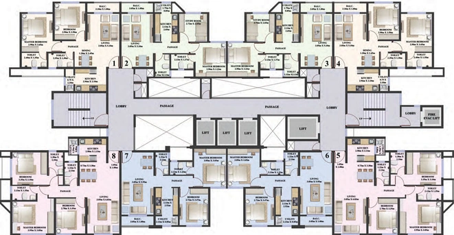 Floor Plan of Dosti Tulip in Balkum Naka, Thane - Image 29987