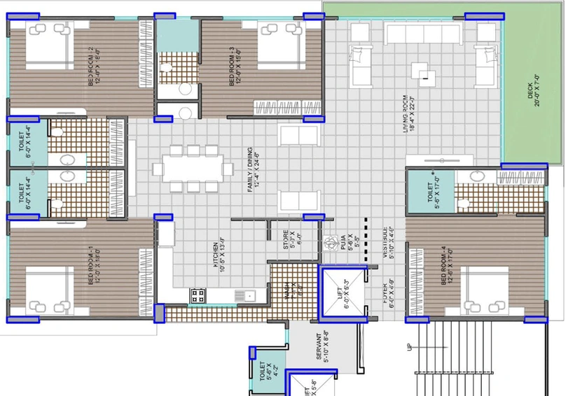 4 BHK Flat in Eco Gardens in Vesu, Surat - Image 654911