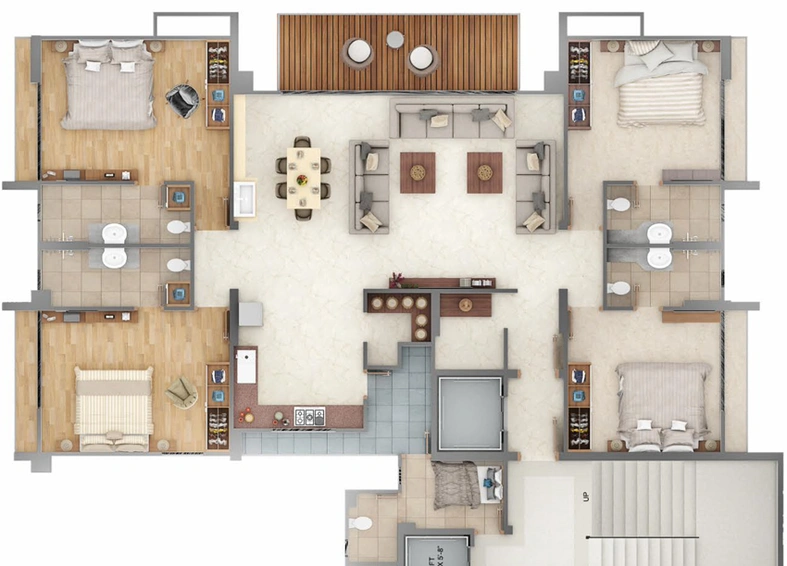4 BHK Flat in Eco Gardens in Vesu, Surat - Image 654910