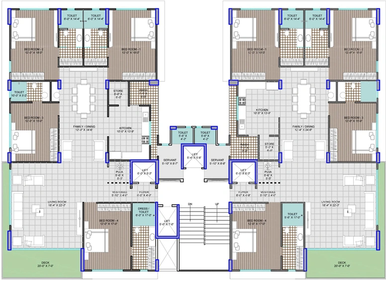 Floor Plan of Eco Gardens in Vesu, Surat - Image 88940