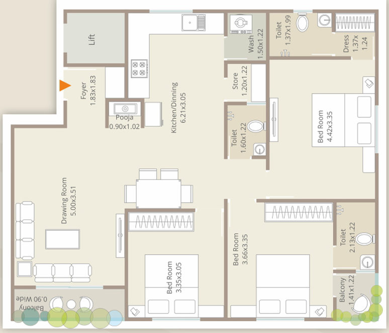 3 BHK Flat in Aristo Verona County in Bhayli Road, Vadodara - Image 654948