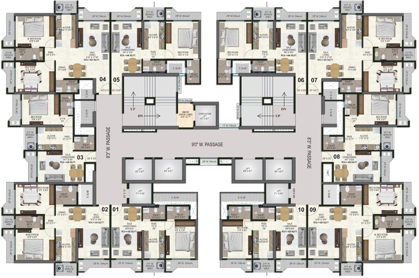 Floor Plan of Satre Happynest in Kanjurmarg East, Mumbai - Image 89886
