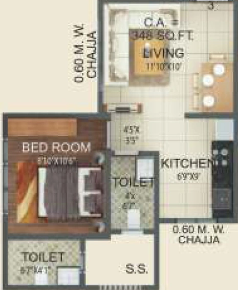 1 BHK Flat in Zee Heights in Vile Parle East, Mumbai - Image 453155