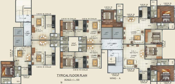 Floor Plan of Zee Heights in Vile Parle East, Mumbai - Image 27299