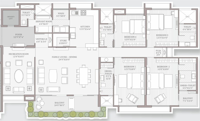 4 BHK Flat in Shreeji Samasta in Vasna Bhayli Main Road, Vadodara - Image 655341