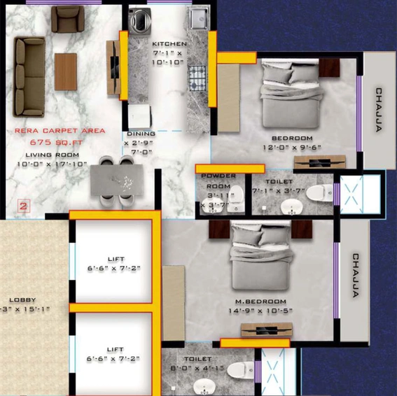 2 BHK Flat in Prime The Pearl in Borivali West, Mumbai - Image 655337