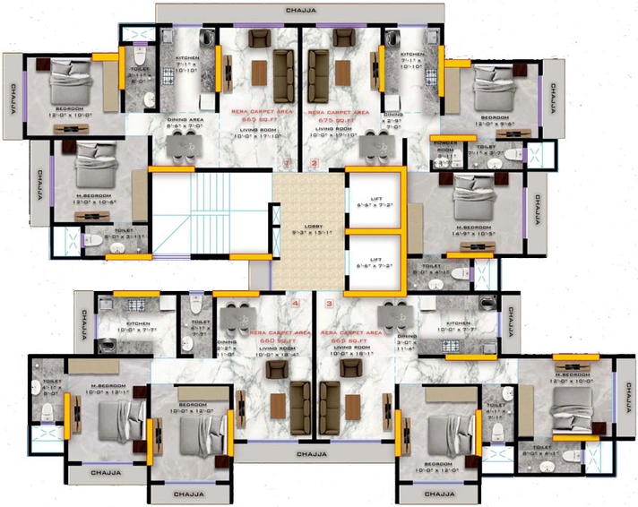 Floor Plan of Prime The Pearl in Borivali West, Mumbai - Image 89145