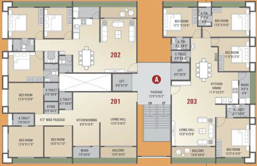 Floor Plan of Vinayak Alok Residency in Mota Varachha, Surat - Image 89171