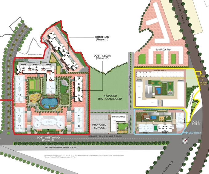 Master Plan of Dosti Nest in Balkum Naka, Thane - Image 123144