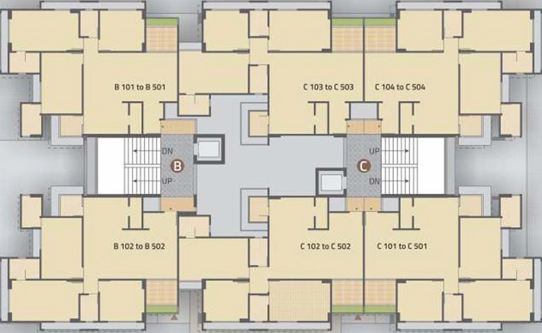 Floor Plan of Sattva Exotica in South Bopal, Ahmedabad - Image 89275