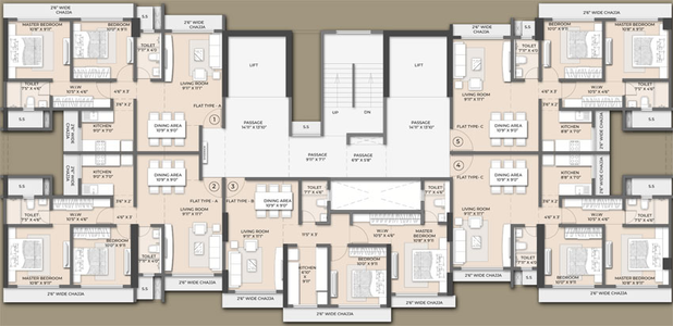 Floor Plan of Elegant Residency in Andheri East, Mumbai - Image 96511