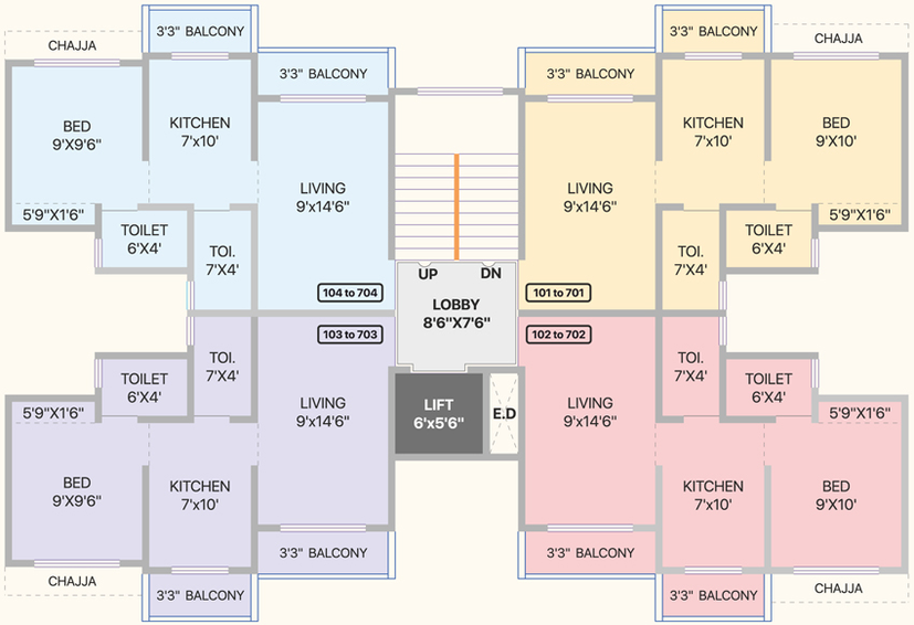 Floor Plan of Diamond Ashoka Residency in Palghar, Palghar - Image 92149