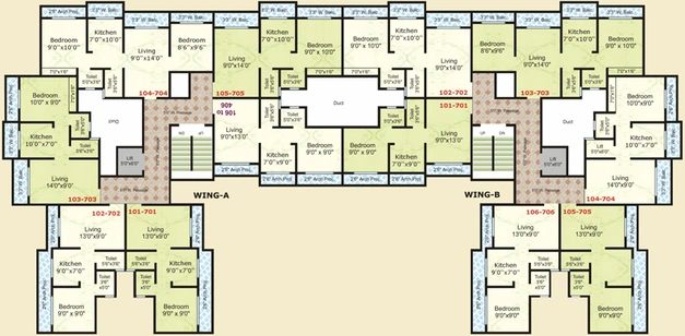 Floor Plan of Sadguru Tower in Saphale West, Palghar - Image 92156