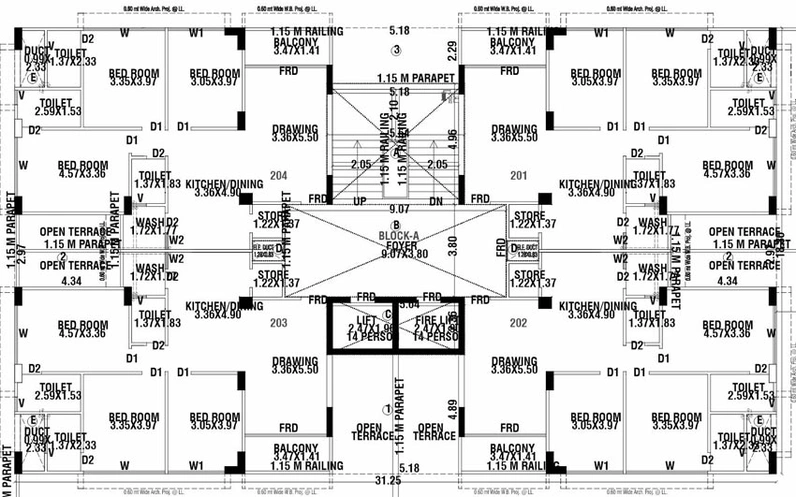 Floor Plan of Rudram Skyline in Ghatlodiya, Ahmedabad - Image 89674