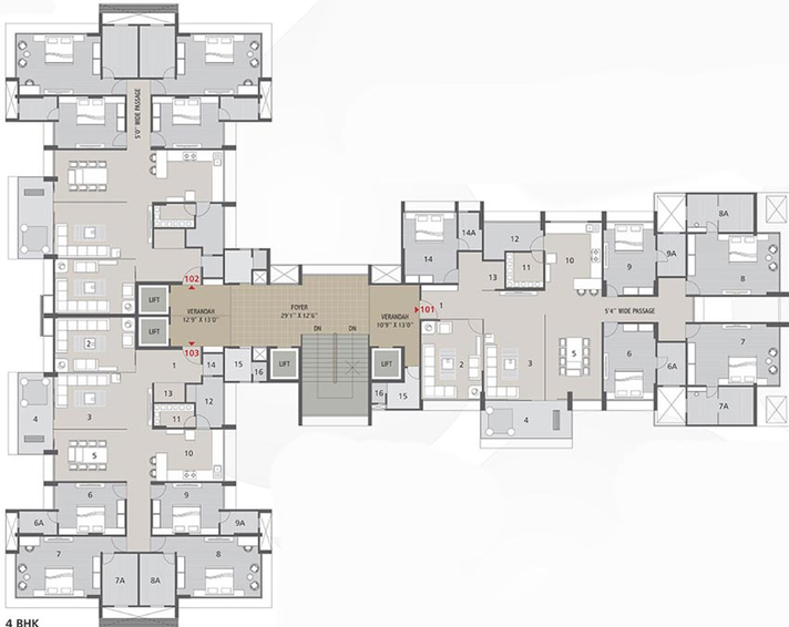 Floor Plan of Shubham Skyz in Bodakdev, Ahmedabad - Image 89537