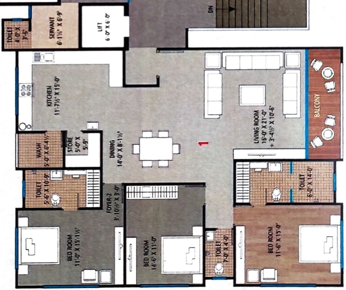 3 BHK Flat in Shilpi Stellar Bliss in Vesu, Surat - Image 698526