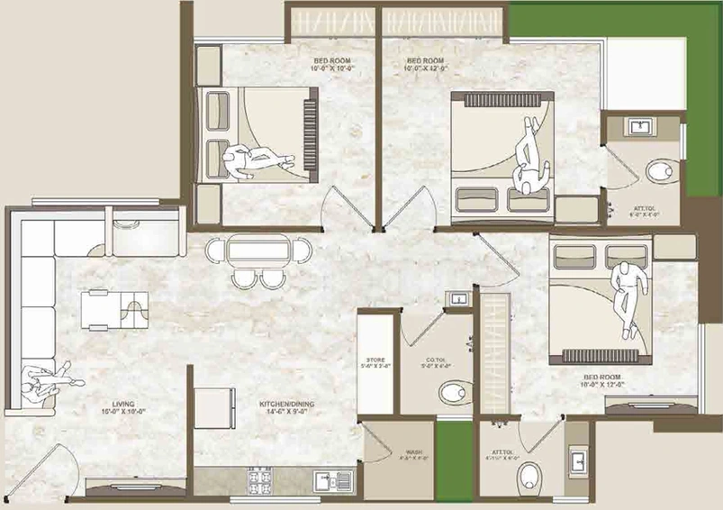 3 BHK Flat in Blu Quince in Pal, Surat - Image 656241