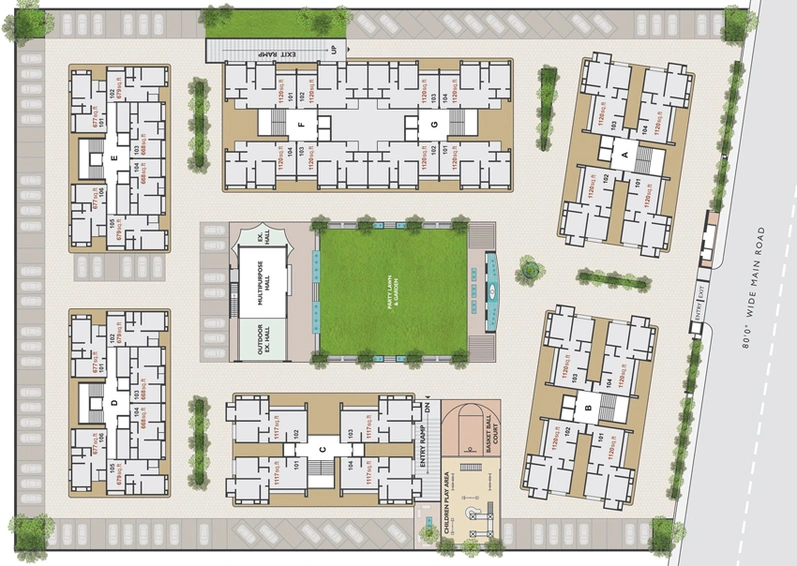 Master Plan of Green Tulip in Vanakala, Surat - Image 89653