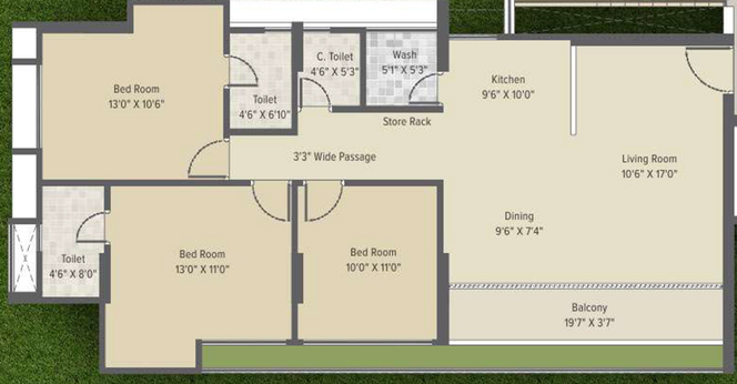 3 BHK Flat in Shreepad Celebrations in Palanpur, Surat - Image 656350