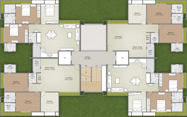 Floor Plan of Shreepad Seasons in Palanpur, Surat - Image 89715