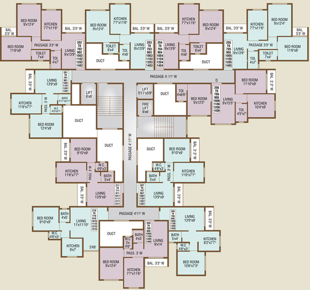 Floor Plan of Raj Tulsi Aawas in Badlapur East, Thane - Image 20697