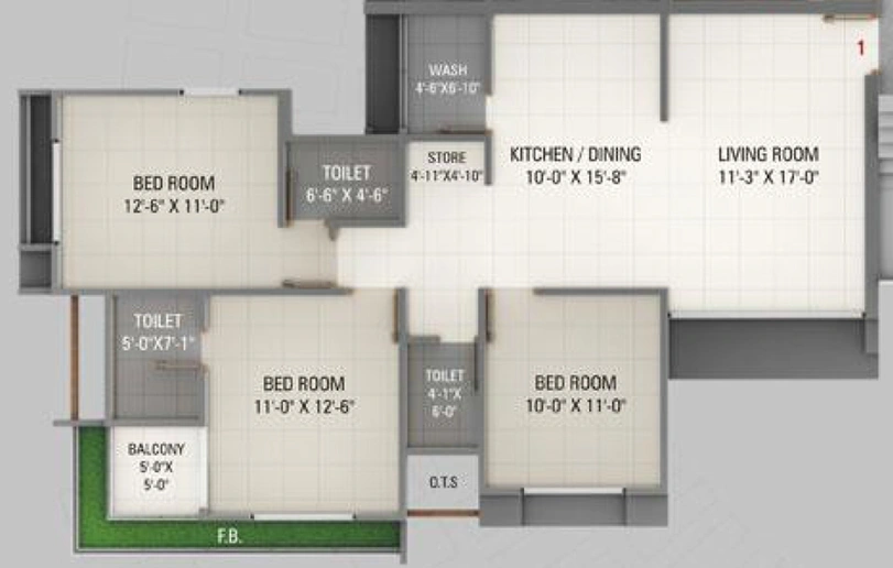 3 BHK Flat in Shreepad Panorama in Palanpur, Surat - Image 656644