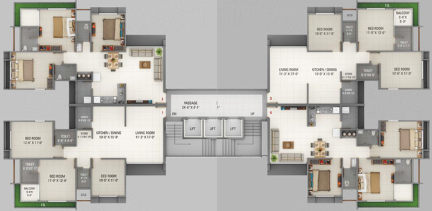 Floor Plan of Shreepad Panorama in Palanpur, Surat - Image 89828