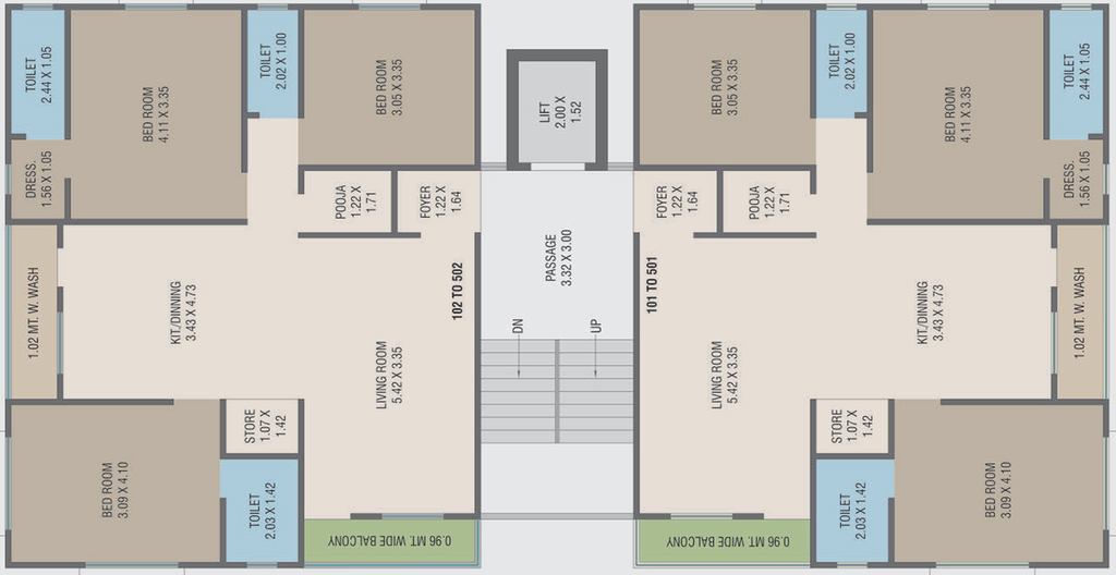 Floor Plan of Mangalam Kriva 10 in Vasna Bhayli Main Road, Vadodara - Image 89819
