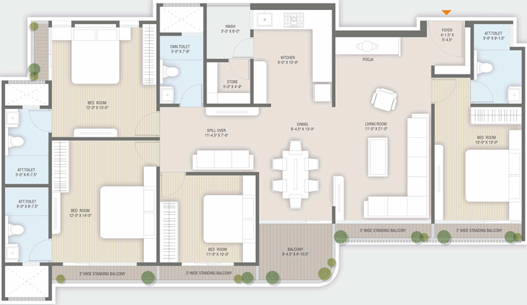 4 BHK Flat in Shivalik The Skygaze in Sevasi, Vadodara - Image 769857