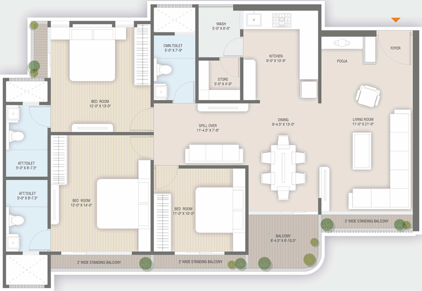 3 BHK Flat in Shivalik The Skygaze in Sevasi, Vadodara - Image 769856