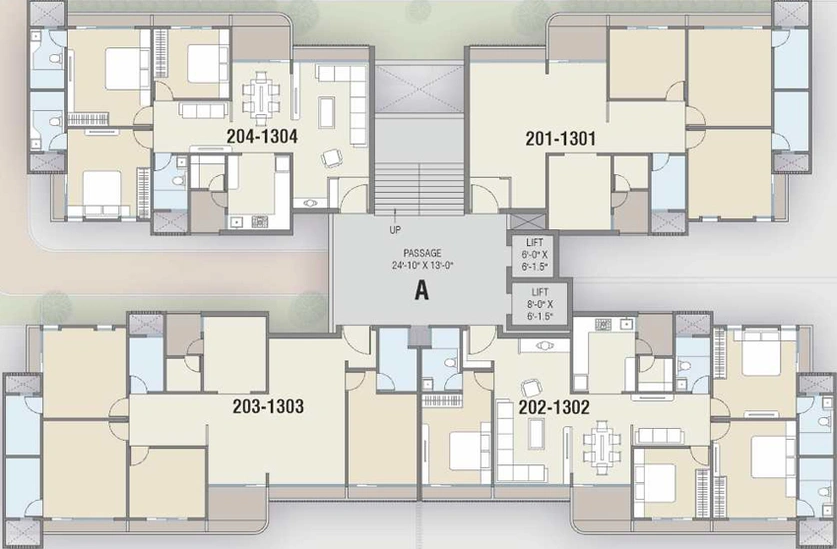 Floor Plan of Shivalik The Skygaze in Sevasi, Vadodara - Image 119594
