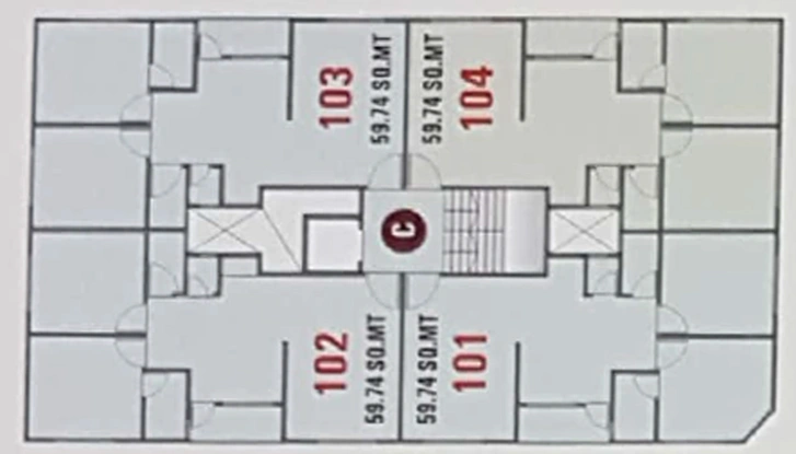 Floor Plan of Varni Kailash Residency 2 in Dindoli, Surat - Image 89905